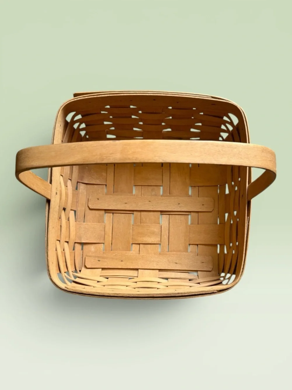 Vintage 1996 Handwoven Longaberger Square Basket & Cotton Liner